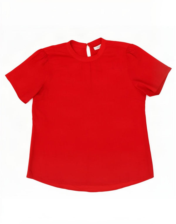 Blusa feminina Oasis UK 14 grande poliéster vermelho