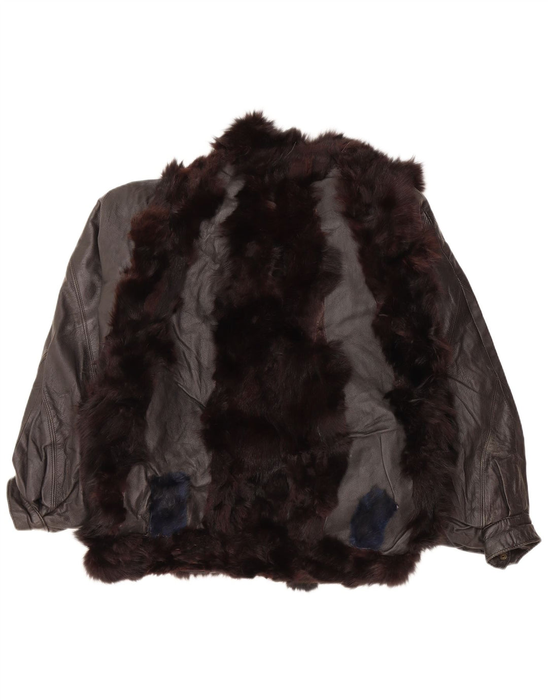 Jaqueta de couro de pele feminina vintage Reino Unido 14 médio preto