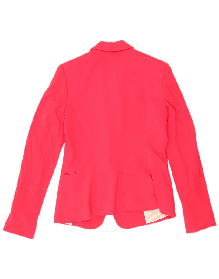 Jaqueta blazer feminina Zara com 1 botão Reino Unido 12 viscose rosa médio