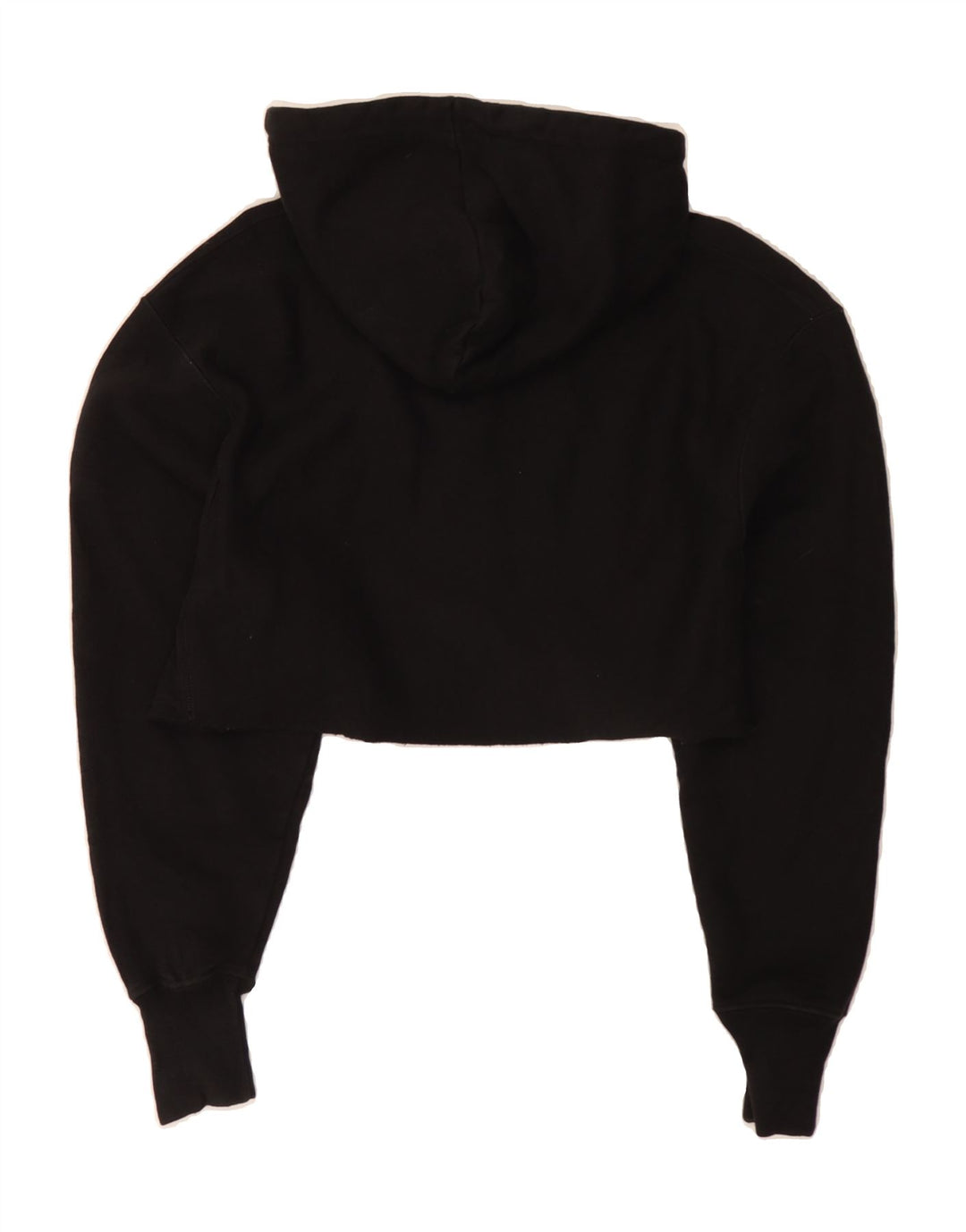 CHAMPION Womens Crop Oversized Hoodie Jumper UK 6 XS Black Cotton Vintage Champion and Second-Hand Champion from Messina Hembry 