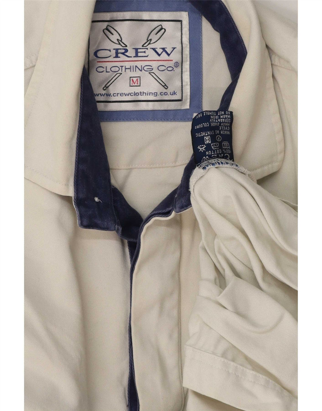 Camisa pulôver masculina Crew Clothing algodão listrado branco médio