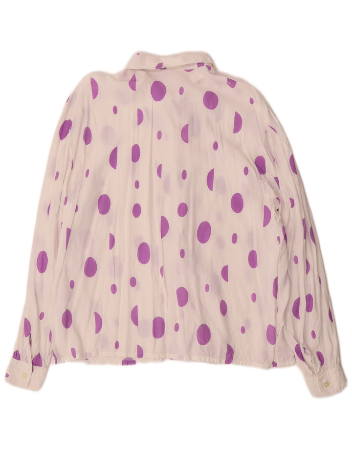 Blusa feminina Primavera Firenze UK 14 médio branco manchado