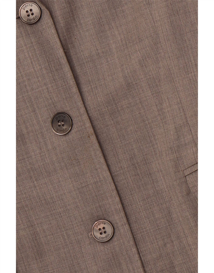 PIERRE CARDIN Jaqueta blazer feminina de 3 botões UE 42 risca de giz cinza médio