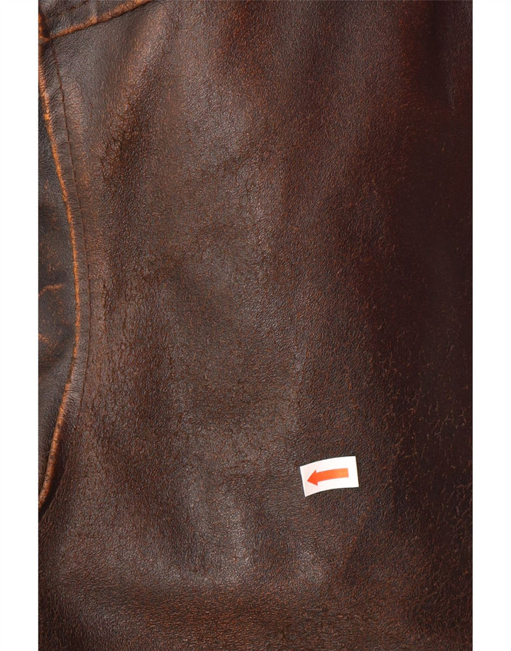 Jaqueta de couro masculina ALAN GORDON IT 52 XL couro marrom