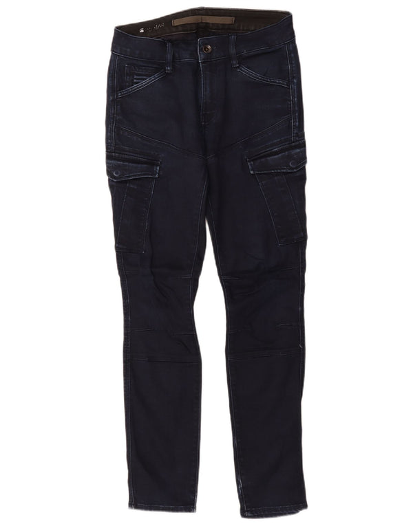 Calça jeans feminina G-Star Rovic High Rise Cargo W26 L30 azul marinho algodão
