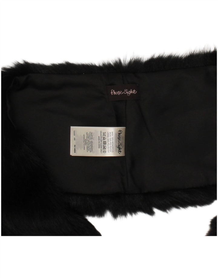 Inverno preto do poliéster do tamanho único do lenço da estola da pele do falso das mulheres da fase oito