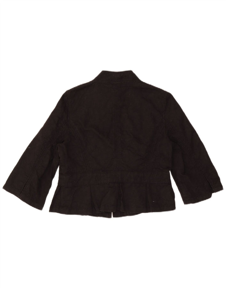 Jaqueta Bolero Feminina Marks & Spencer Manga 3/4 com Gravata Frontal Reino Unido 16 Grande Preto