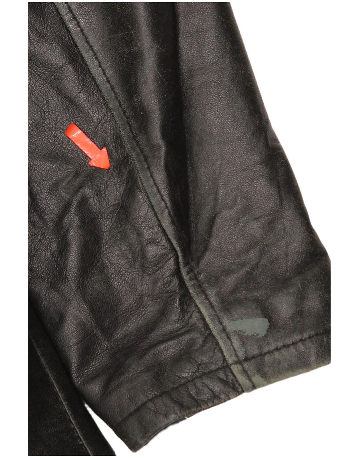 Jaqueta de couro masculina Lavorazione Artigianale IT 48 couro preto médio