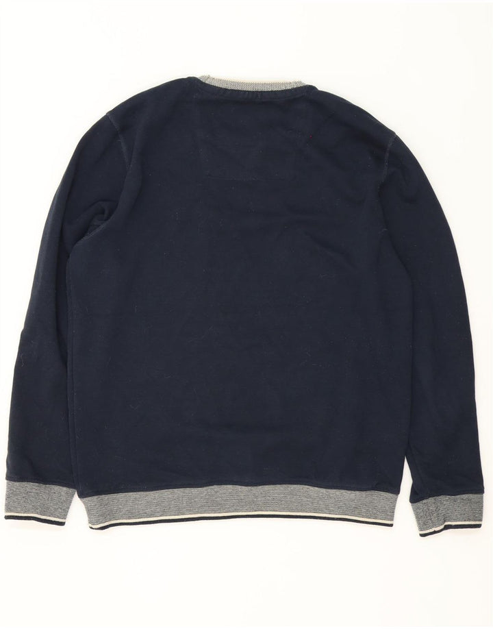 Crew Clothing Mens Moletom Jumper Grande Poliéster Colourblock Azul Marinho