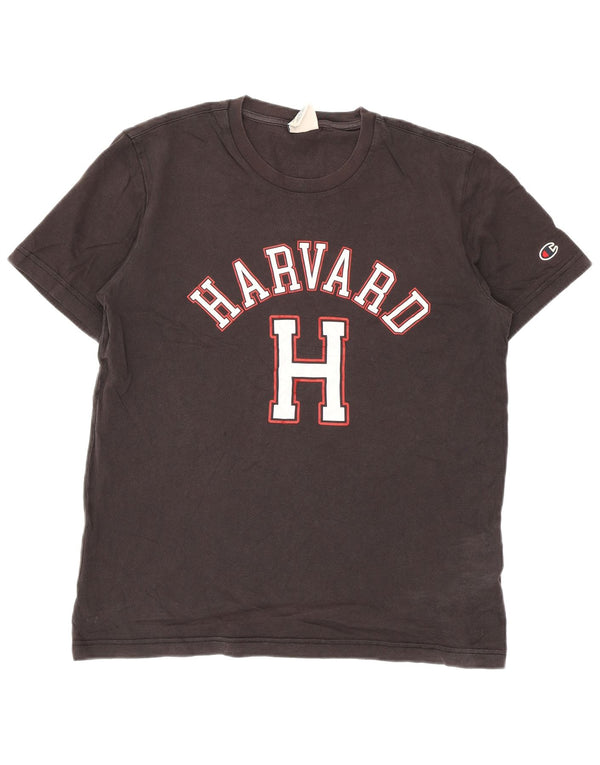 Camiseta masculina Champion Harvard Graphic Top pequeno algodão cinza
