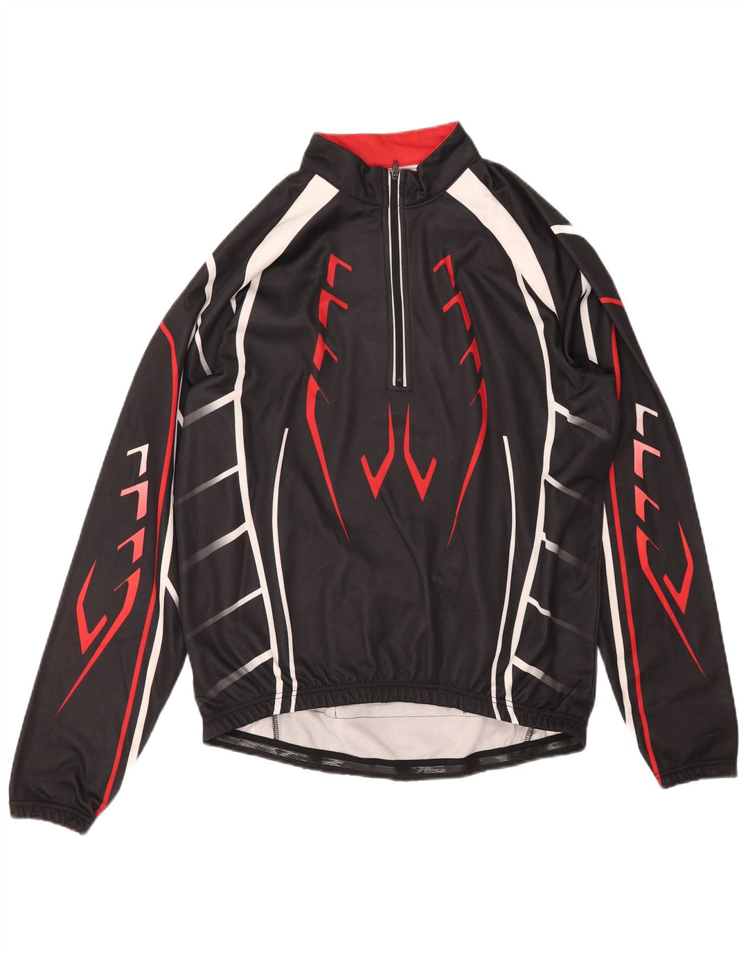 CRANE Mens Zip Neck Pulôver Treino Top IT 52 Grande Preto Geométrico