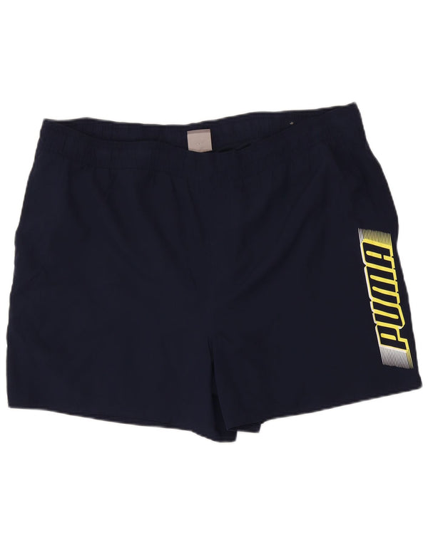 Shorts esportivos gráficos masculinos Puma XL azul marinho poliéster