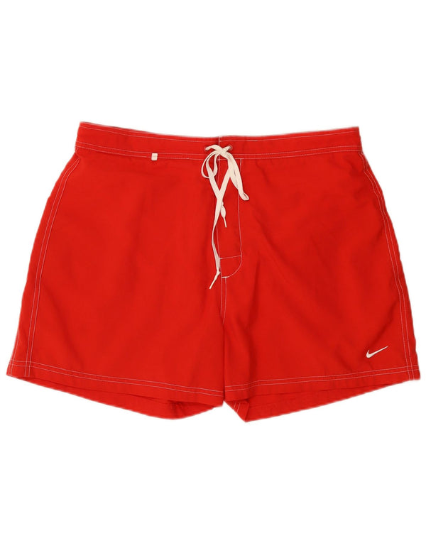 Shorts de natação masculinos Nike grande poliéster colorblock vermelho