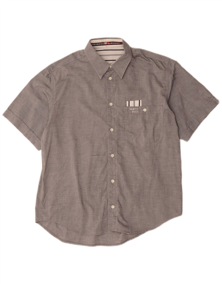 Camisa masculina de manga curta North Pole algodão cinza pequeno