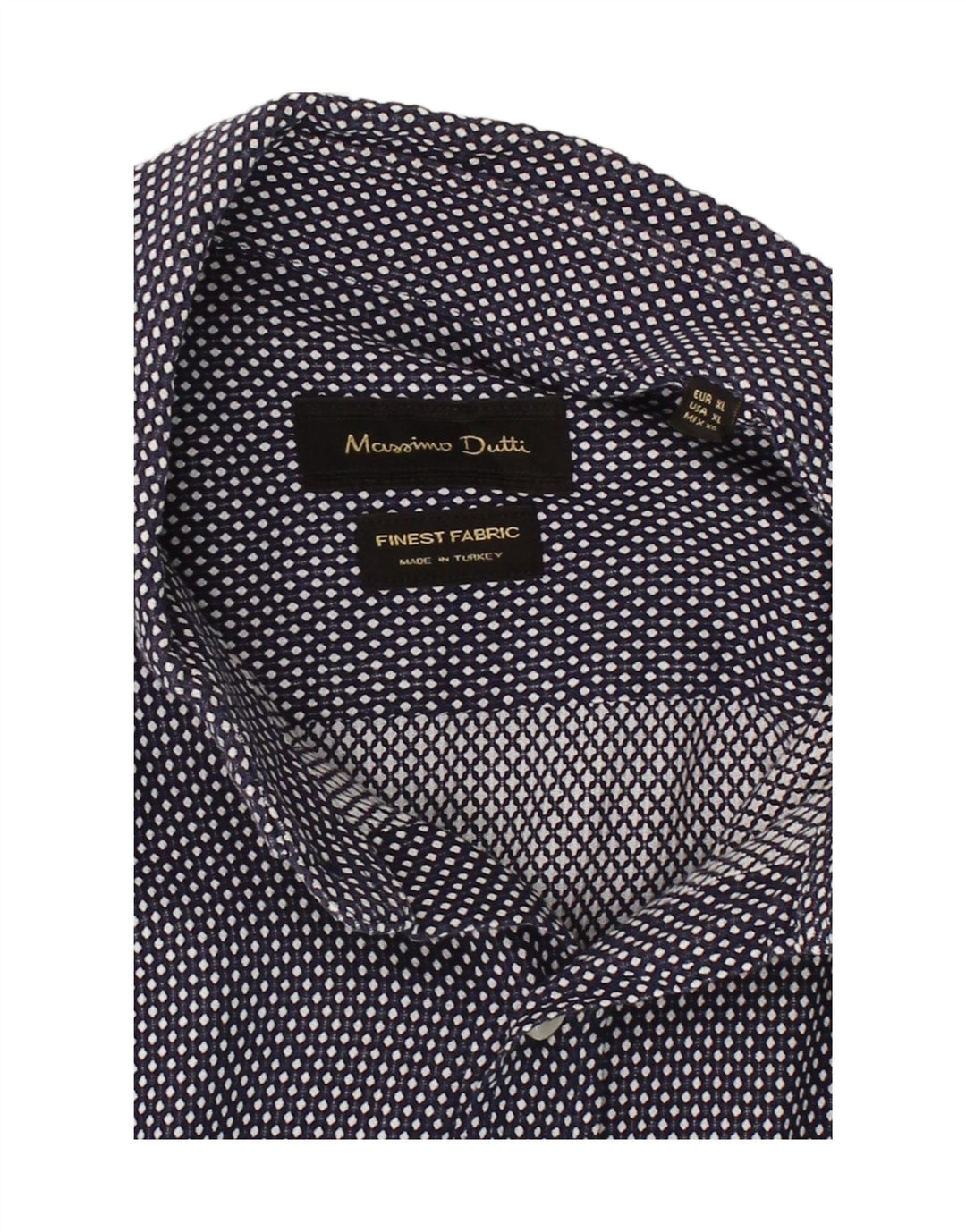 Camisa masculina MASSIMO DUTTI XL azul marinho manchado