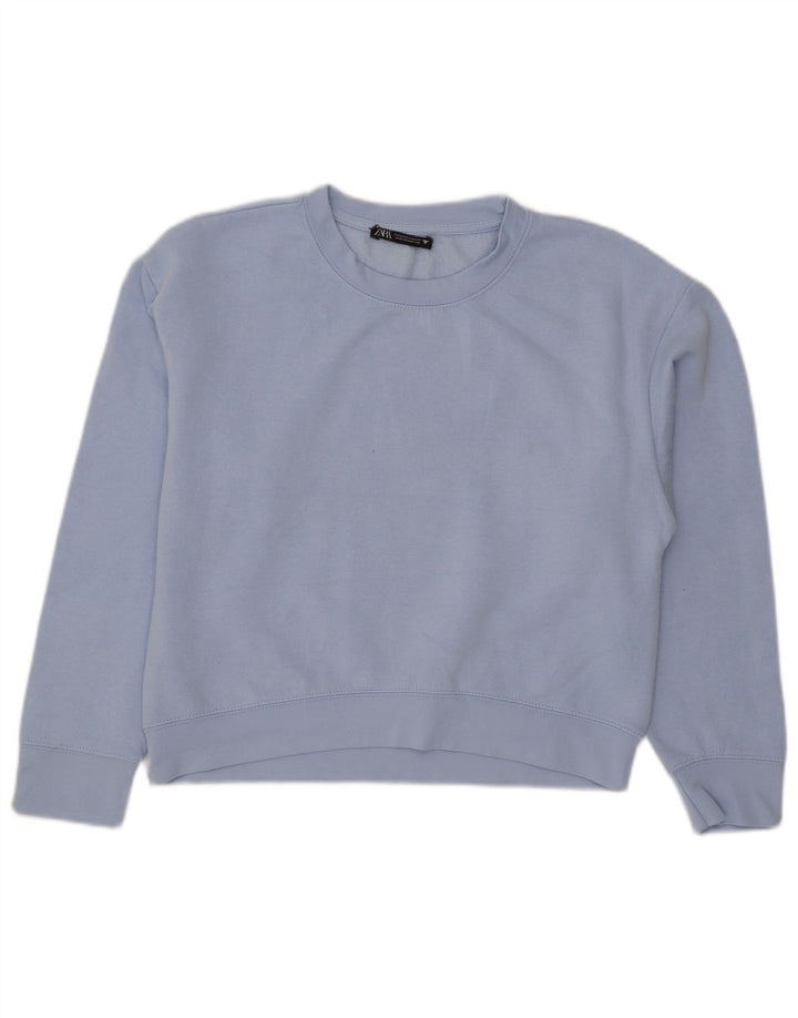 Zara moletom feminino jumper UK 14 azul médio