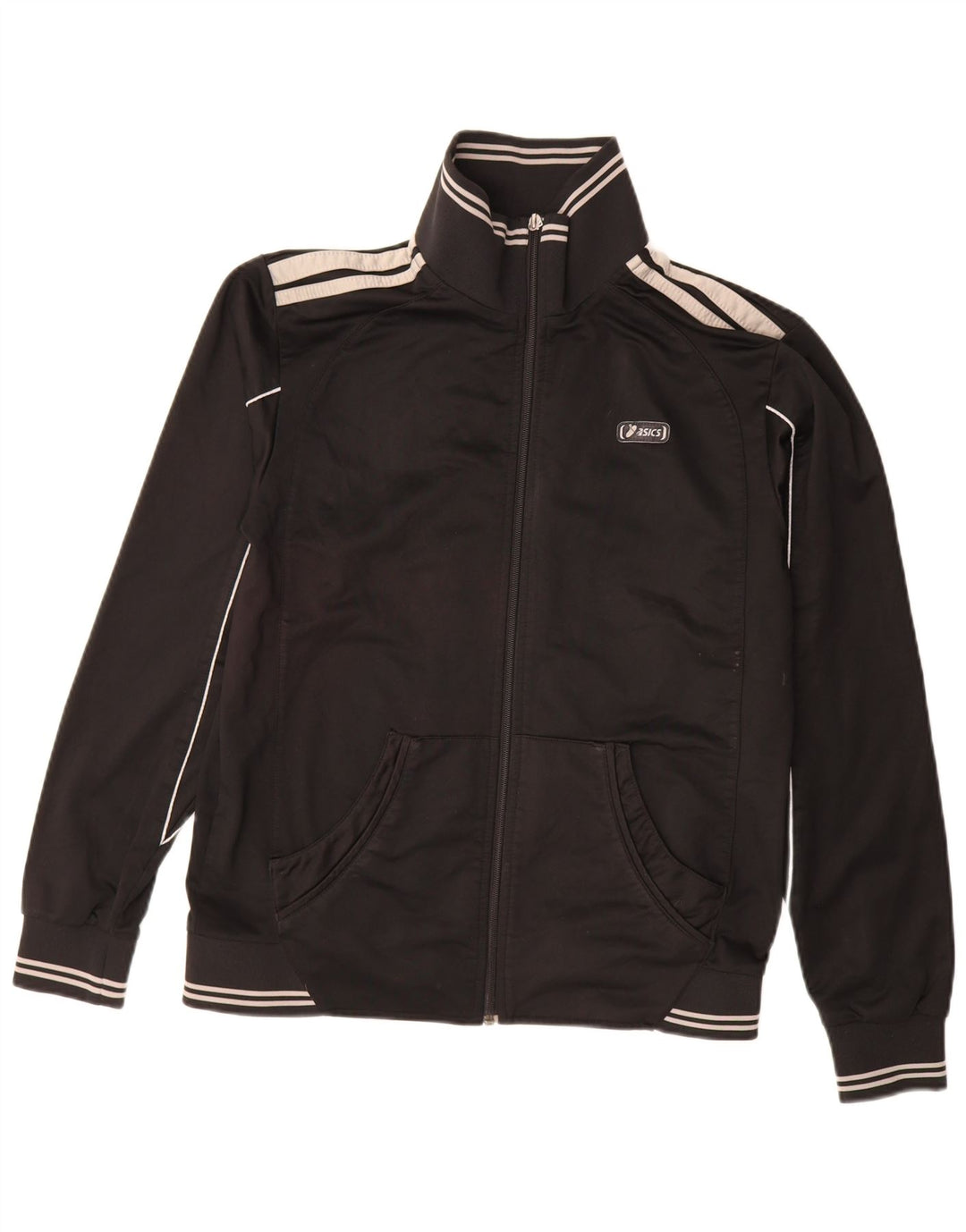 Asics Mens Graphic Tracksuit Top Jacket Pequeno Poliéster Preto