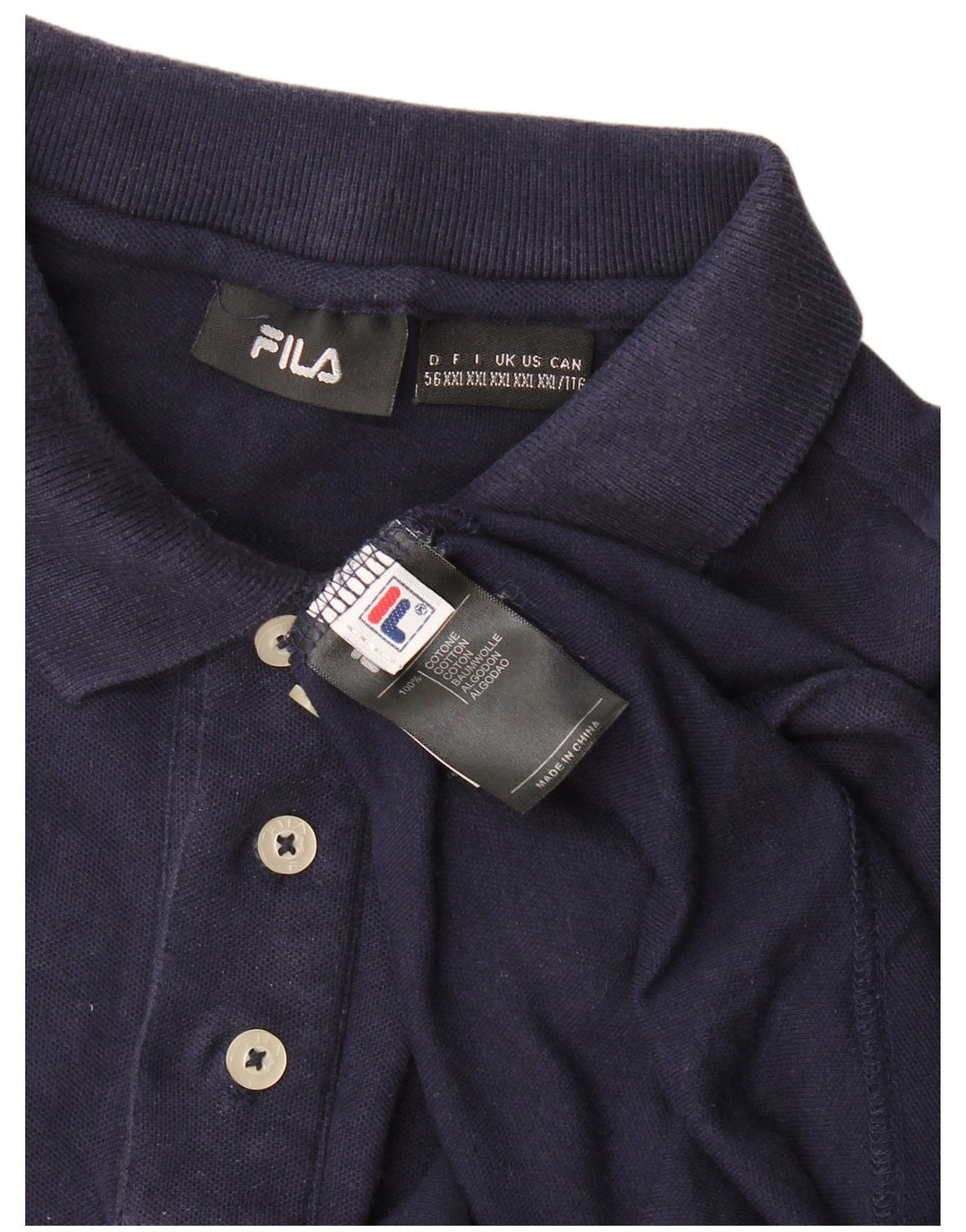 Camisa polo masculina Fila 2XL algodão azul marinho