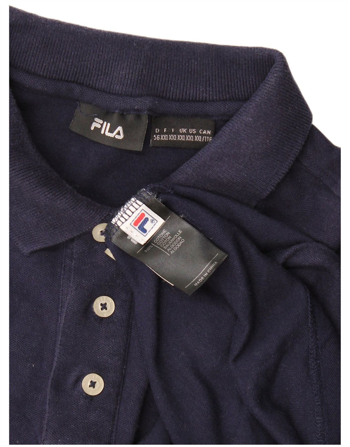 Camisa polo masculina Fila 2XL algodão azul marinho