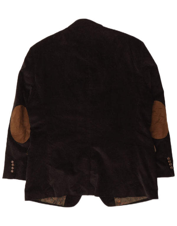 Ralph Lauren Mens 2 Button Corduroy Blazer Jacket UK 44 XL Black Cotton