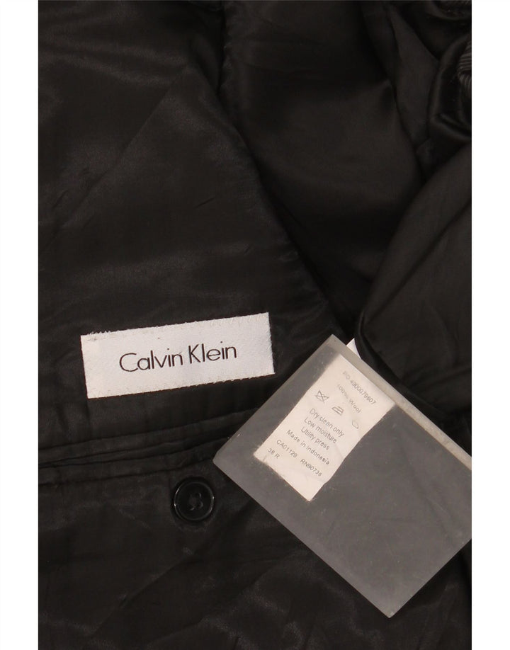 Jaqueta Blazer Masculina Calvin Klein com 2 Botões Reino Unido 38 Lã Preta Média