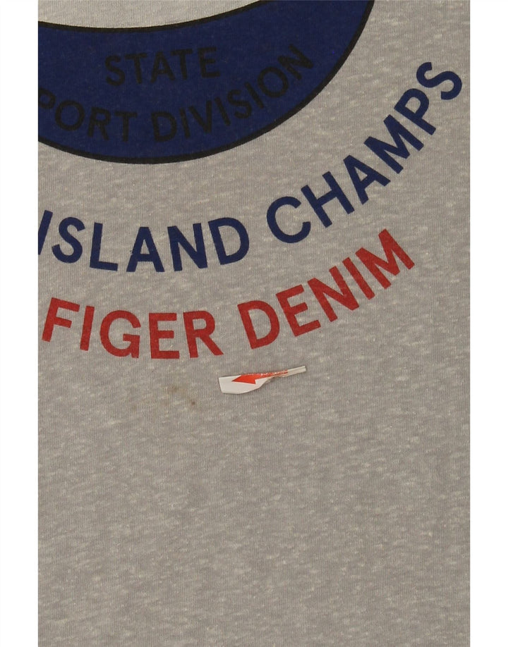 Tommy Hilfiger Camiseta masculina gráfica grande poliéster manchado cinza