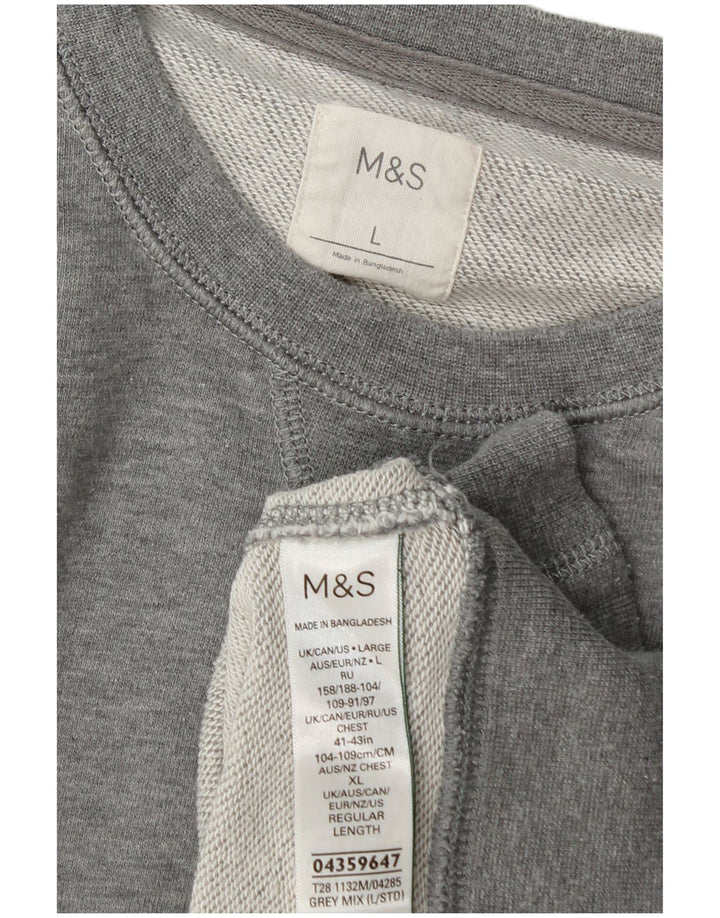 Suéter masculino Marks & Spencer grande algodão cinza