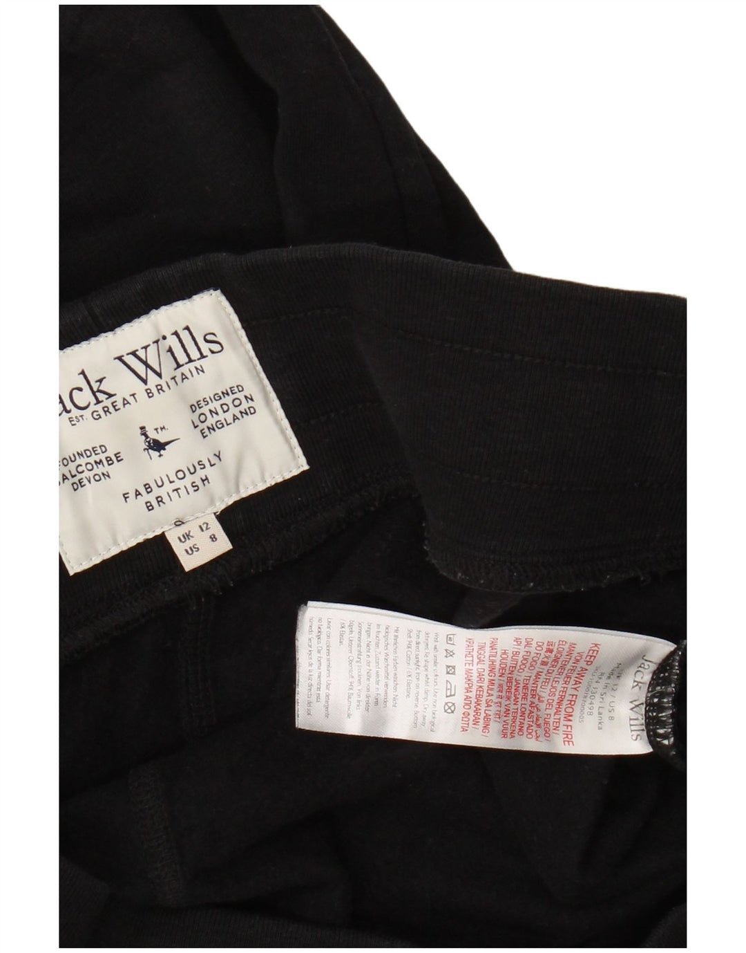 Calça esportiva feminina JACK WILLS com estampa gráfica e jogging UK 12 médio preto