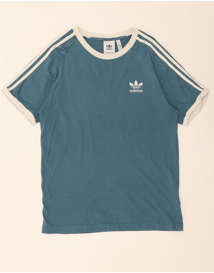 ADIDAS Camiseta Masculina Top Médio Algodão Azul