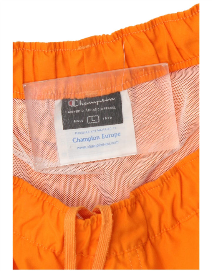 Shorts de natação masculino Champion Graphic grande laranja colorblock poliéster