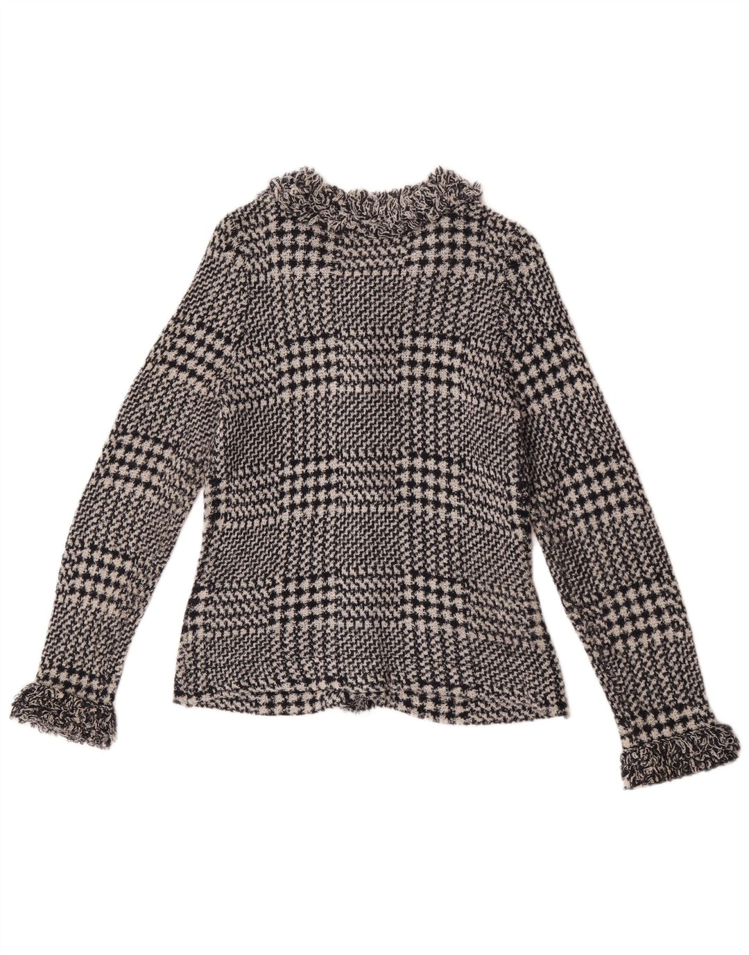 Suéter cardigã feminino Marks & Spencer UK 12 médio azul marinho Houndstooth