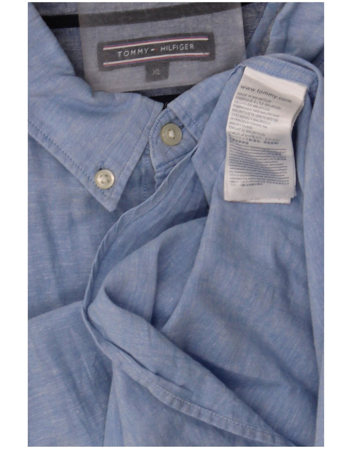 Camisa masculina Tommy Hilfiger XL azul algodão