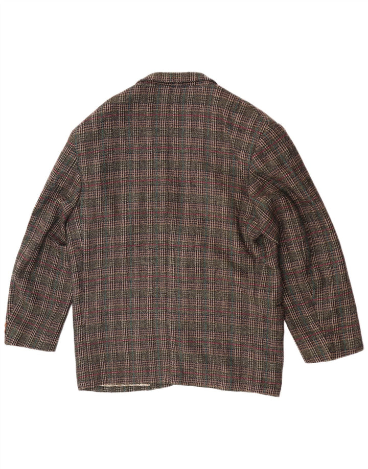 Jaqueta Blazer Cido Masculina Tradicional Fit 2 Botões IT 48 Médio Cáqui Xadrez