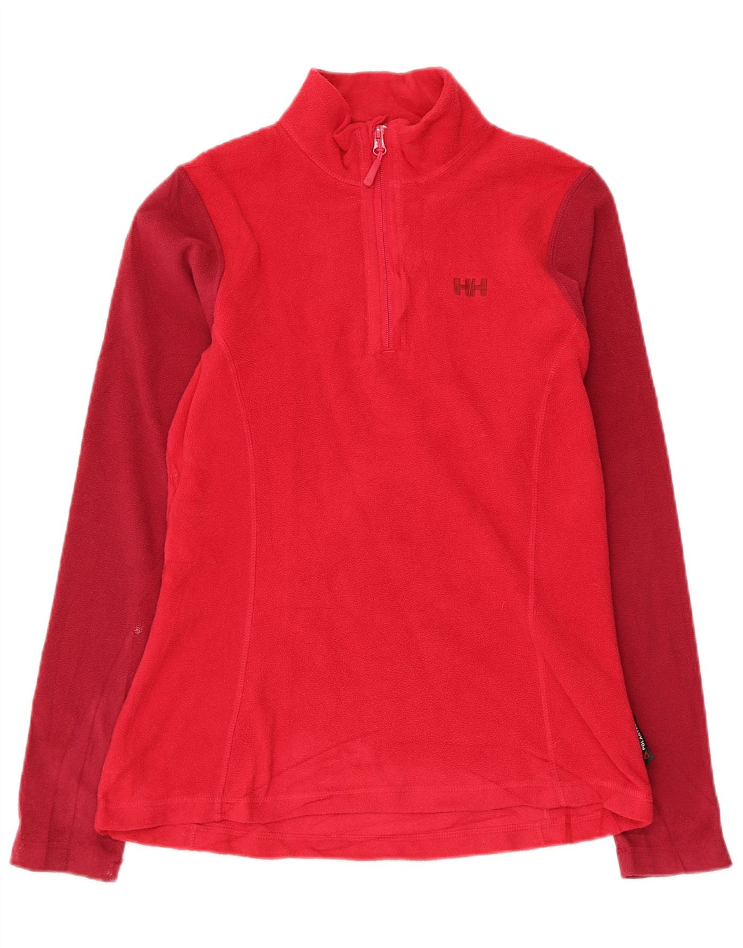 HELLY HANSEN Womens Regular Fit Fleece Jumper UK 14 Medium Red Colourblock