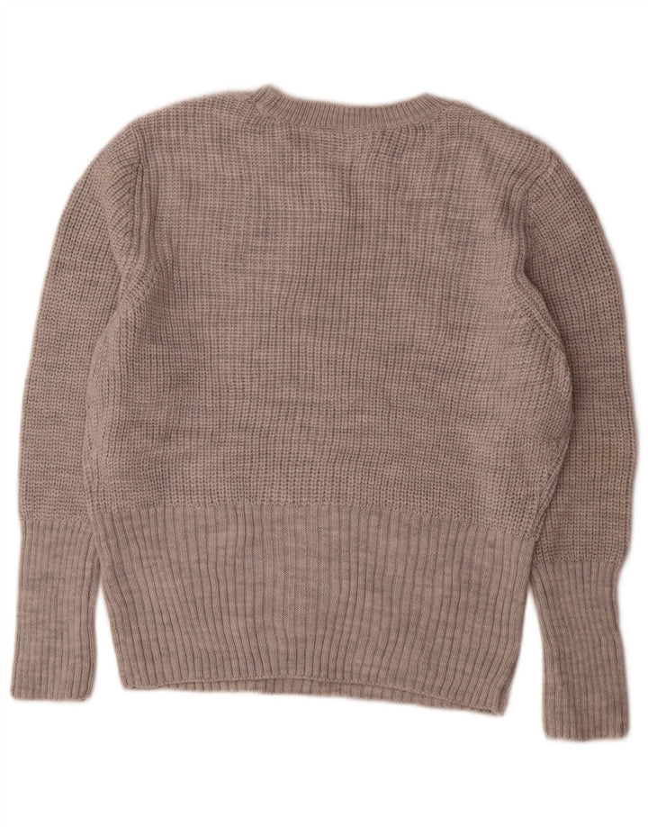 Suéter feminino Marks & Spencer com gola redonda Reino Unido 14 cinza médio acrílico