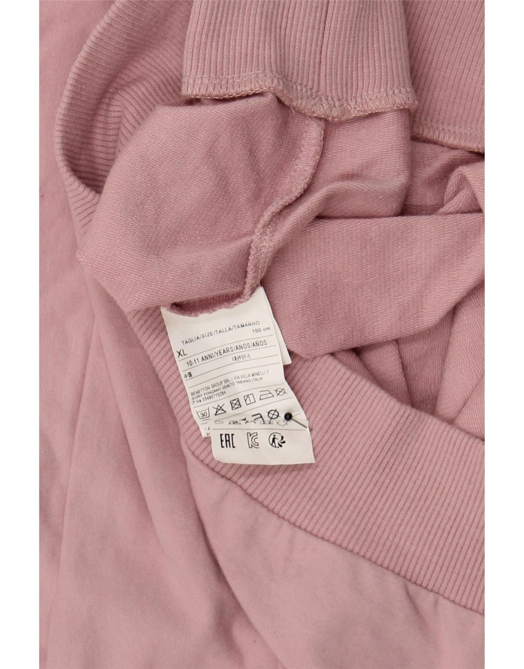 BENETTON Girls Crop Oversized Sweatshirt Jumper 10-11 Years XL Purple Vintage Benetton and Second-Hand Benetton from Messina Hembry 