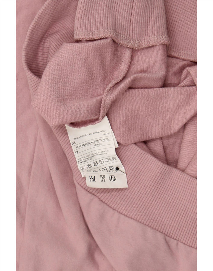 BENETTON Girls Crop Oversized Sweatshirt Jumper 10-11 Years XL Purple Vintage Benetton and Second-Hand Benetton from Messina Hembry 