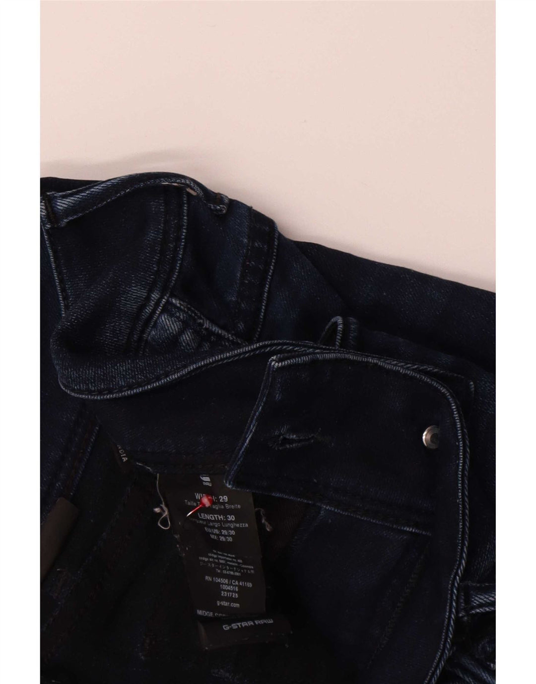 G-Star feminino Midge Slim Jeans W29 L30 algodão azul marinho