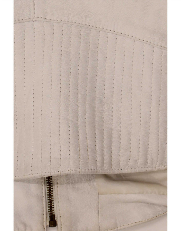 Jaqueta feminina de couro Schegge IT 52 2XL branca