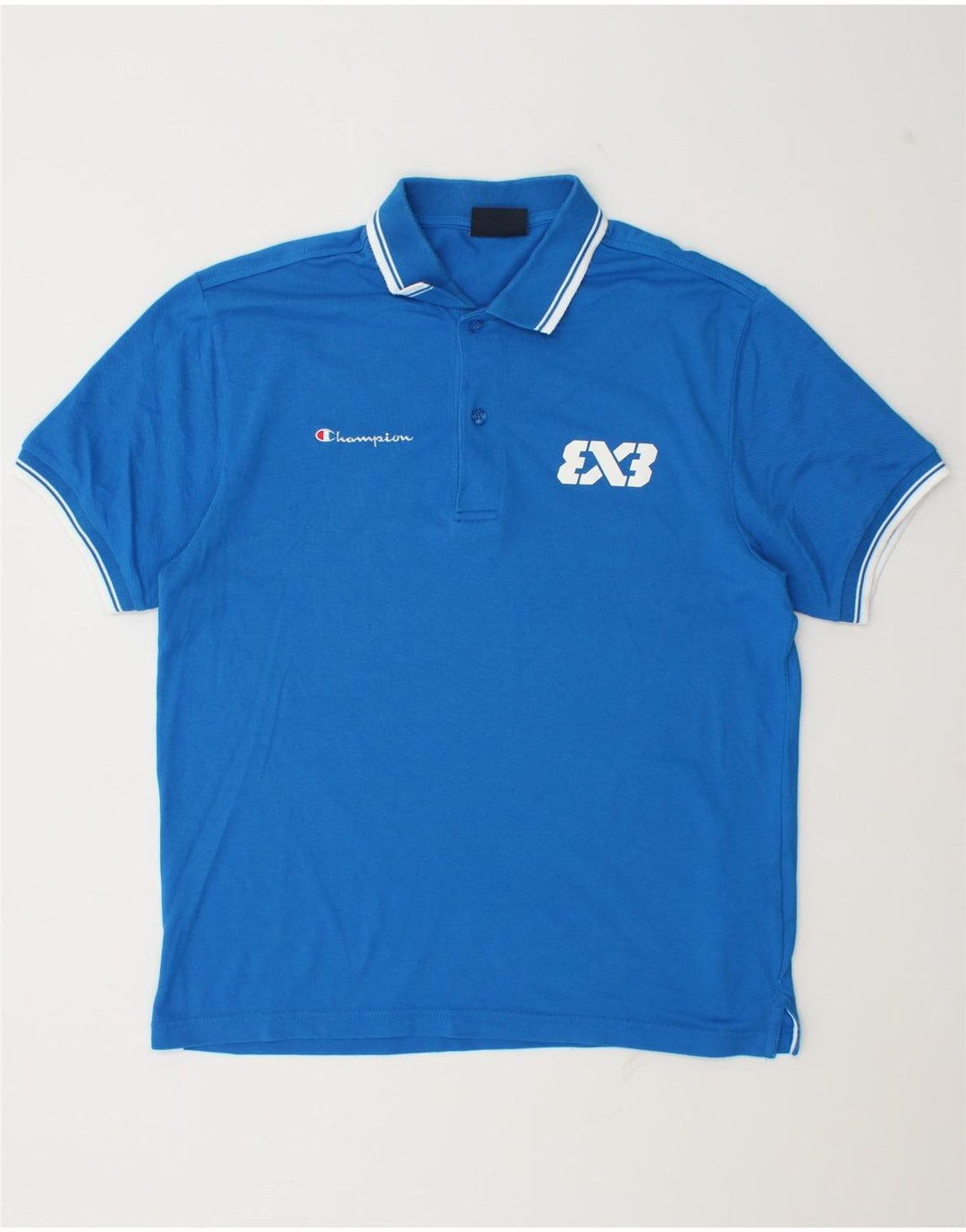 Camisa polo masculina Champion Graphic Azul Médio Algodão