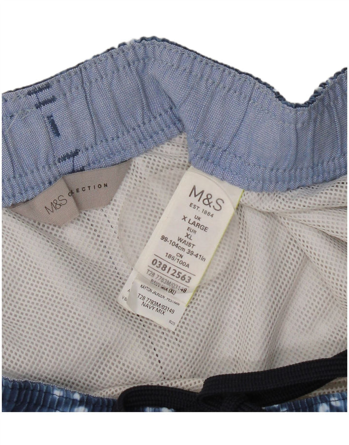 Shorts de natação masculino Marks & Spencer XL azul tie-dye poliéster