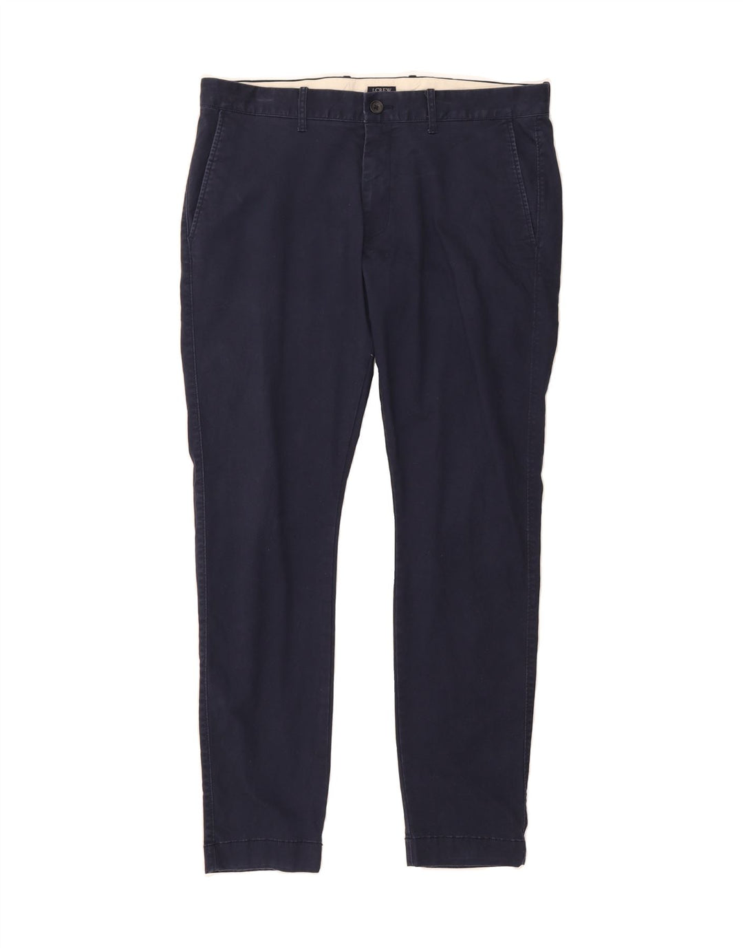 J. CREW Mens Flex Slim Chino Trousers W34 L30 Navy Blue Cotton Vintage J. Crew and Second-Hand J. Crew from Messina Hembry 