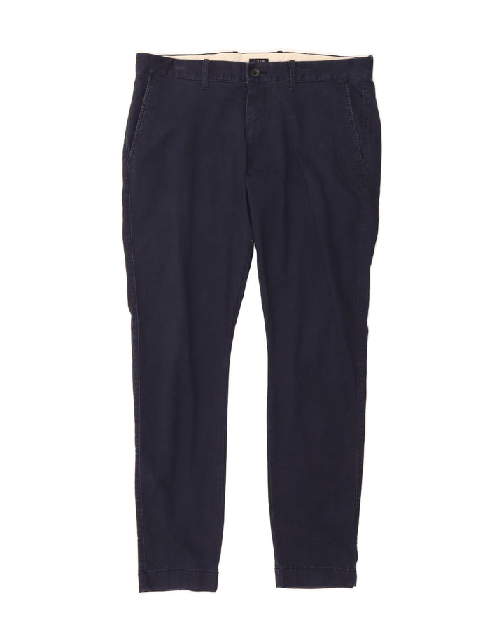 J. CREW Mens Flex Slim Chino Trousers W34 L30 Navy Blue Cotton Vintage J. Crew and Second-Hand J. Crew from Messina Hembry 