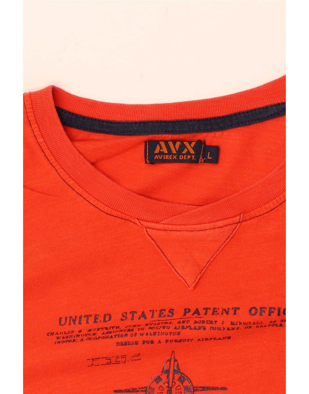 Camiseta masculina gráfica Avirex grande laranja