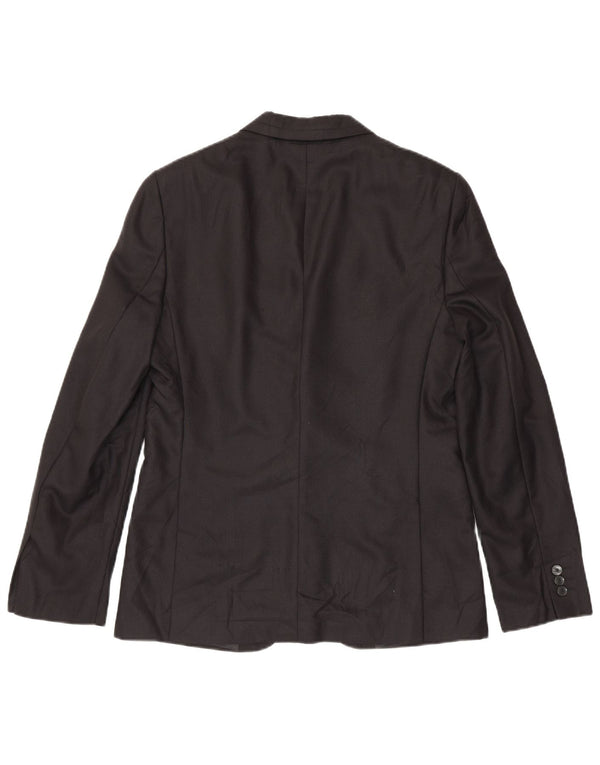 Jaqueta blazer masculina Zara com 2 botões EU 50 médio preto listrado