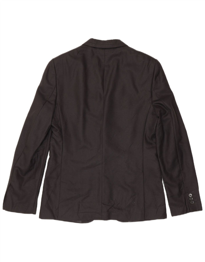 Jaqueta blazer masculina Zara com 2 botões EU 50 médio preto listrado