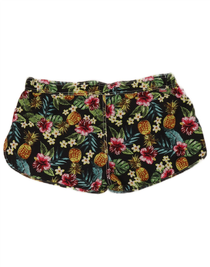 Shorts de natação feminino Superdry UK 16 grande poliéster floral multicolorido