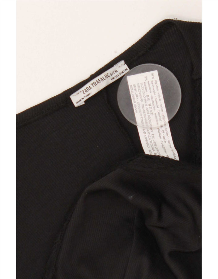 Body feminino grande Zara UK 10 pequeno algodão preto