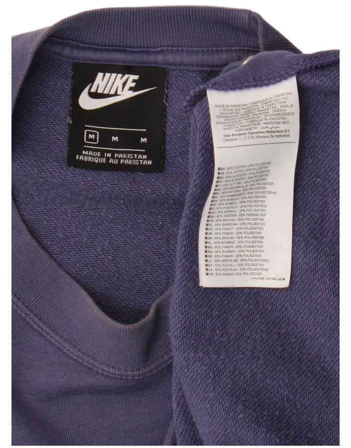 Nike Womens Crop Oversized Moletom Jumper UK 14 Médio Roxo Algodão