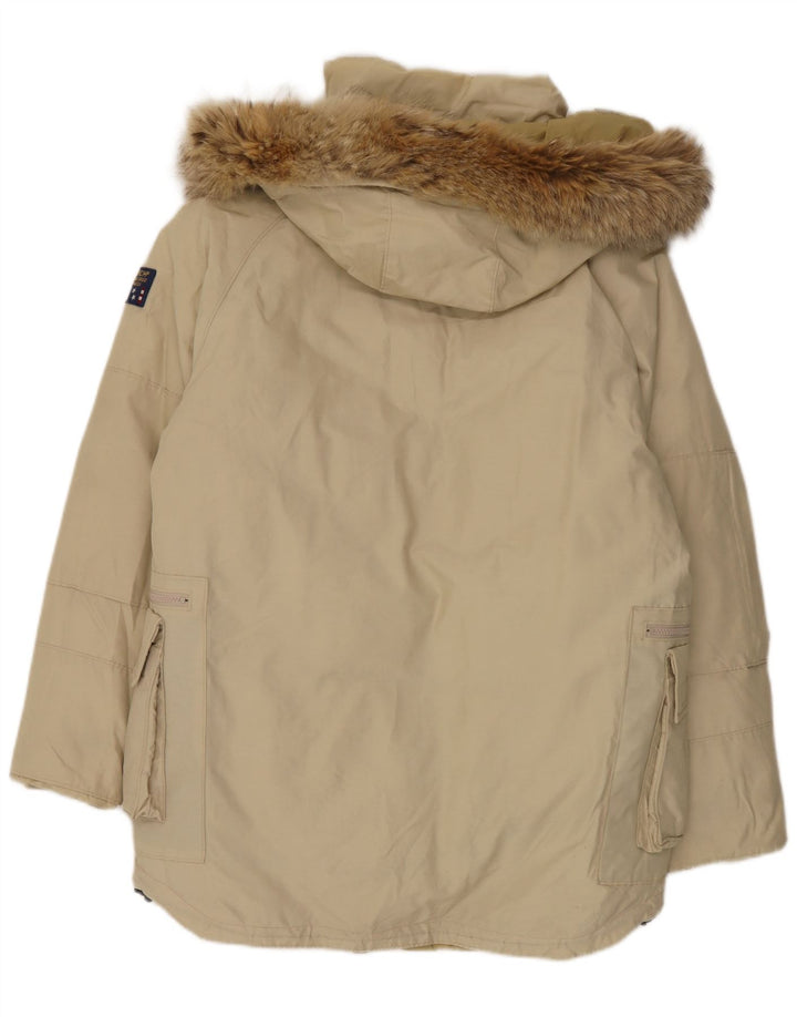 Casaco acolchoado com capuz masculino Woolrich UK 36 pequeno bege